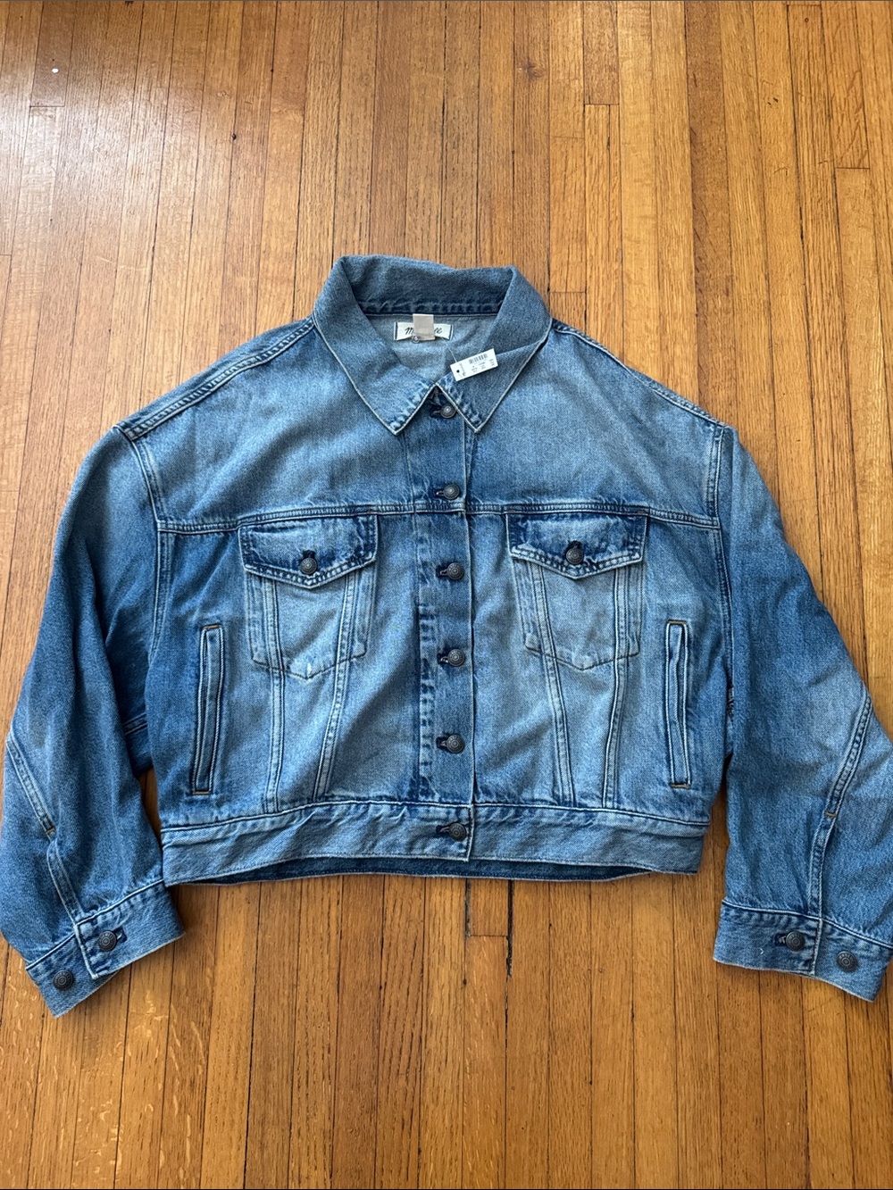 Madewell Rambler Women's Cropped Blue Denim Jacket Size M